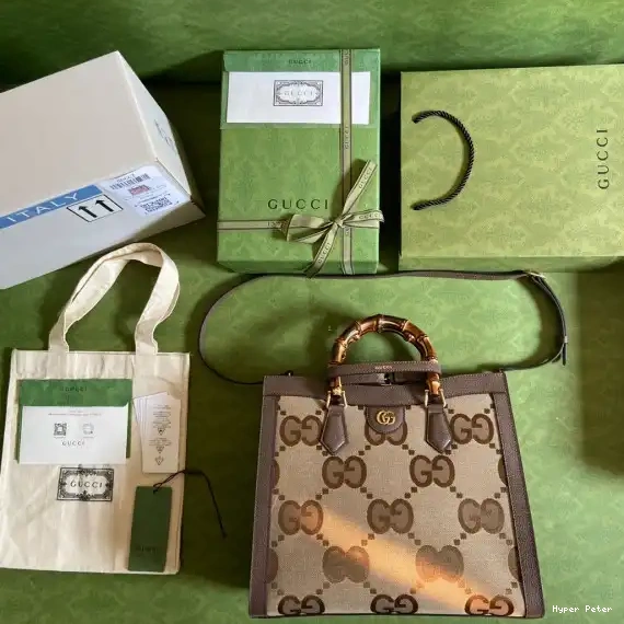 Hyper Peter medium jumbo Diana GG tote GUCCI bag with 0619